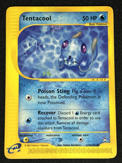 Tentacool 113/147 Aquapolis WOTC e-Series Common Pokemon Card LP - Image 1
