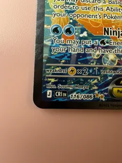 Mega Greninja Ex 116/086 Chaos Rising Pokemon Card Near Mint Condition - Image 4