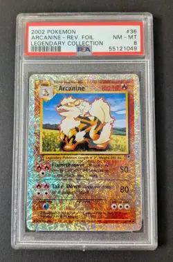 Arcanine 36/110 - Legendary Collection *PSA 8 - NM-MT* Reverse Holo Pokemon Card - Image 2