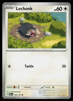 Lechonk 180/197 Common Obsidian Flames Pokemon Near Mint - Image 1