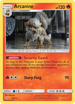 Arcanine 6/18 Detective Pikachu Pokemon Card NM - Image 1