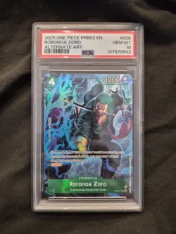 One Piece Roronoa Zoro Parallel Alt Art PRB02-006 PSA 10 English - Image 1