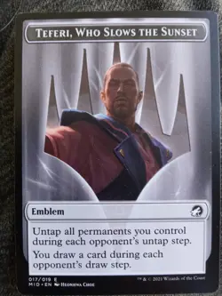 1x Emblem - Teferi, Who Slows the Sunset (017) Innistrad: Midnight Hunt LP MTG - Image 1