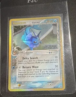Pokemon TCG Vaporeon EX Delta Species 18/113 Holo Rare English 2005 PSA - Image 1