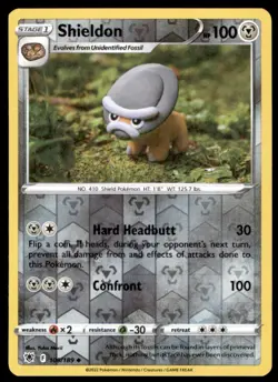 Shieldon 109/189 Astral Radiance Pokemon Reverse Holo Near Mint Yuka Morii - Image 1