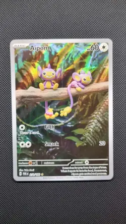 Pokemon TCG Aipom Paradox Rift 211/182 Holo Illustration Rare - Image 1