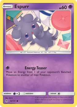 Espurr 44/131 SM - Forbidden Light NM Pokemon TCG - Image 1