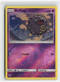 Koffing 28/68 Common Hidden Fates Pokemon Reverse Holo Near Mint - Image 1