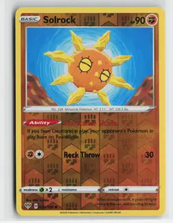 Solrock 092/189 Uncommon Darkness Ablaze Pokemon Reverse Holo Near Mint - Image 1