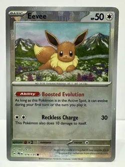 Eevee (Poke Ball Pattern) 074/131 Holo Prismatic Evolutions Pokemon Holo NM - Image 1