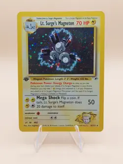 Lt. Surge's Magneton 1st Edition Gym Challenge Holo Rare 8 Pokemon - 2000 SWIRL - Image 1