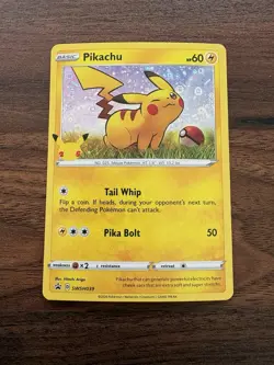 Pokemon TCG Pikachu Sword & Shield Promo Basic Holo English 25th NM - Image 1