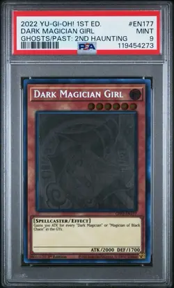 YuGiOh Dark Magician Girl Ghost Rare GFP2-EN177 1st Edition PSA 9 Mint - Image 1