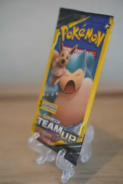 7.78g Pokemon TCG Team Up Mini Booster Pack 3 Card Snorlax Eevee Art Sealed - Image 4