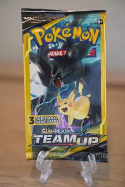 7.79g Pokemon TCG Team Up Mini Booster Pack 3 Card Reshiram Pikachu Art Sealed - Image 2