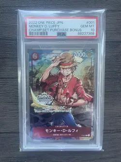 ONE PIECE Monkey D. Luffy P-001 Championship Set Promo PSA 10 Japanese Card - Image 1