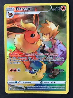 Flareon TG01/TG30 Brilliant Stars Trainer Gallery FULL ART HOLO Pokemon Card NM - Image 1
