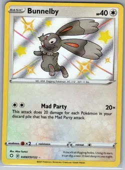 Bunnelby SV097/SV122 Shining Fates: Shiny Vault - Pokemon Card - NM - Image 1