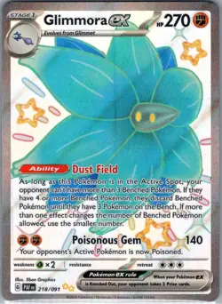 Glimmora ex 218/091 SV: Paldean Fates - Pokemon Card - NM - Image 1
