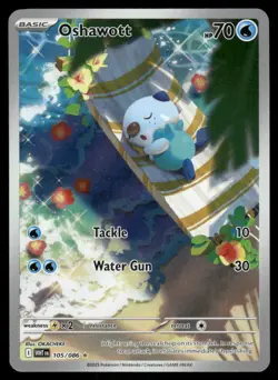 Pokemon Cards Oshawott 105/086 White Flare Illustration Rare NM - Image 1