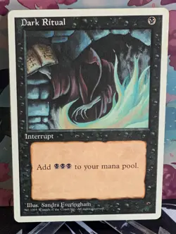 [MP-] Dark Ritual | MTG 4th Edition | 1995 Vintage Magic the Gathering - Image 1