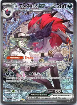N's Zoroark ex 286/217 SIR Ascended Heroes Pokemon card Holo NM - Image 1