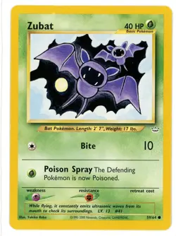 Zubat 59/64 Neo Revelation Pokemon Card - Image 1