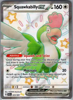 Squawkabilly ex 223/091 - Pokemon TCG SV: Paldean Fates - Shiny Ultra Rare (NM) - Image 1