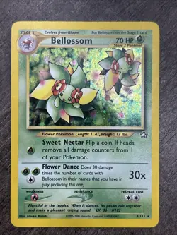 Pokemon Card Neo Genesis Bellossom 3/111 Unlimited Holo Rare - Image 1