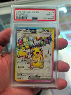 Pikachu ex 219/191 - SSP Surging Sparks - Graded PSA 10 GEM MT Pokemon Card - Image 1
