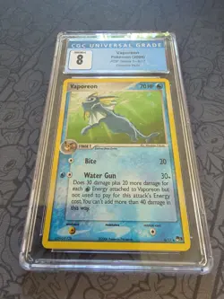 Pokemon: Vaporeon #6/17 Pop Series 3 Cosmos Holo Rare 2006 Vintage - CGC 8 - Image 3