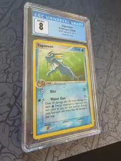Pokemon: Vaporeon #6/17 Pop Series 3 Cosmos Holo Rare 2006 Vintage - CGC 8 - Image 5