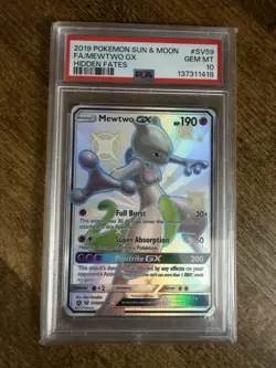Pokemon TCG Hidden Fates Shiny Vault Mewtwo GX SV59/SV94 Holo PSA 10 - Image 1