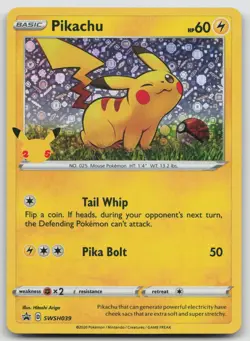 Pikachu SWSH039 Sword & Shield Promo Pokemon Holo NM Promo - Image 1