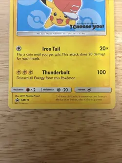 Pokemon TCG Ash's Pikachu SM114 Black Star Promo 2017 Nm - Image 2