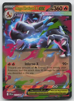 Mega Charizard X ex 013/094 Double Rare Phantasmal Flames Pokemon Holo Near Mint - Image 1