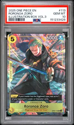 Roronoa Zoro (Illustration Box Vol.3) PSA 10 OP07-113 One Piece Promotion Gem - Image 1