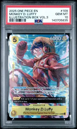 One Piece - Illustration Box Vol. 3 - Monkey.D.Luffy OP07-109 - Alt Art - PSA 10 - Image 1