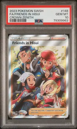 PSA 10 Friends in Hisui 148/159 Alt Art Crown Zenith Pokemon Card - Image 1