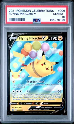 2021 POKEMON CELEBRATIONS #006 FLYING PIKACHU V PSA 10 - Image 1