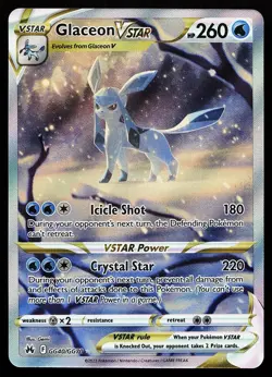 Glaceon VSTAR GG40/GG70 Holo Crown Zenith Galarian Gallery Pokemon Card - Image 1