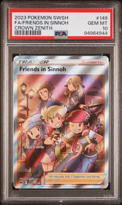 PSA 10 Friends in Sinnoh 149/159 Alt Art Crown Zenith Pokemon Card - Image 1