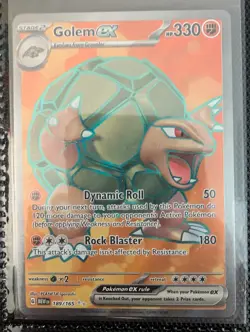Golem EX 189/165 Ultra Rare Full Art Scarlet & Violet Pokemon 151 English - Image 1