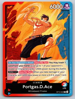 Portgas.D.Ace (002) OP13-002 Leader Carrying On His Will One Piece Near Mint - Image 1