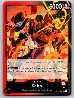 Sabo (004) OP13-004 Leader Carrying On His Will One Piece Near Mint - Image 1