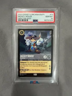 2023 Disney Lorcana Gen Con Promo Mickey Mouse Musketeer #11 PSA 10! Gem Mint - Image 1