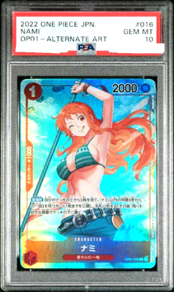 PSA 10 One Piece Card Game Nami OP01-016 R Parallel Japanese DHL - Image 1