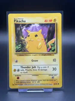 Pikachu 58/102 Base Set MP Pokemon Card TCG Vintage WOTC - Image 1