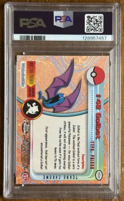 2000 Topps Chrome Pokemon Golbat Tekno PSA 10 Pop 4 Rare #42 Series 1 - Image 2