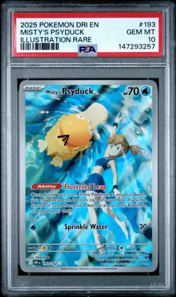 Pokemon TCG Misty's Psyduck Destined Rivals 193/182 Illustration Rare PSA 10 - Image 1